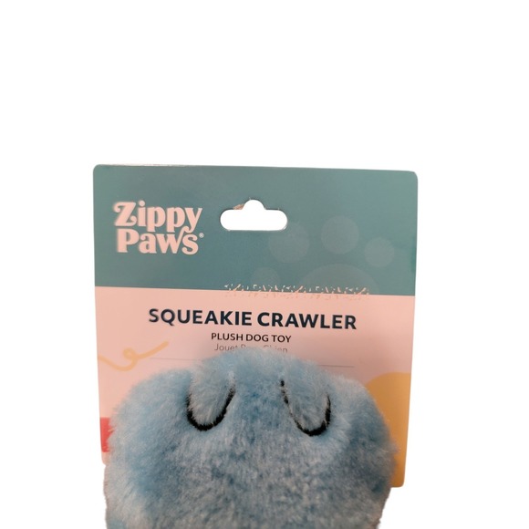 Zippy Paws Squeakie Crawler Plush Dog Toy Turtle Blue - Picture 3 of 3
